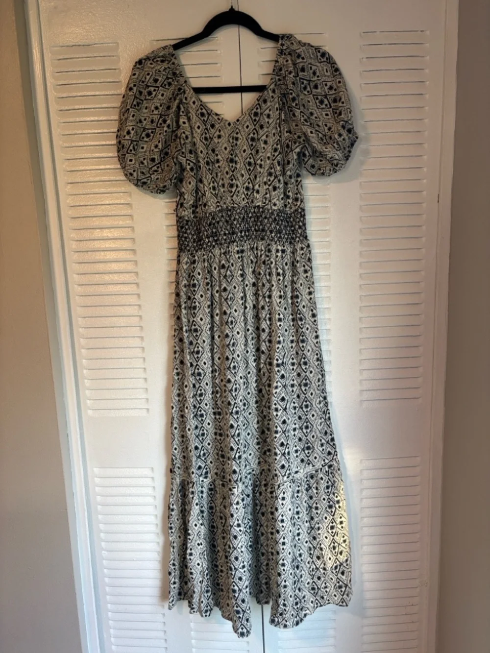 Devoted Boho Chic Maxi Dress – Puff Sleeve Smocked Waist | Size S - Picture 2 of 12